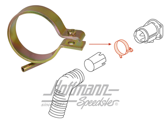 Collier, tuyau/boîte de volet de chauffage, droite                                                  