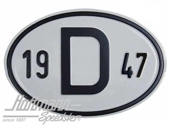 Plaque de nationalité "D", alu, avec année "1947" |  | 020-2396-47