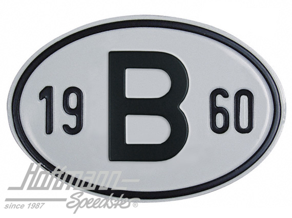 Plaque de nationalité "B", alu, avec année "1960" |  | 020-2397-60