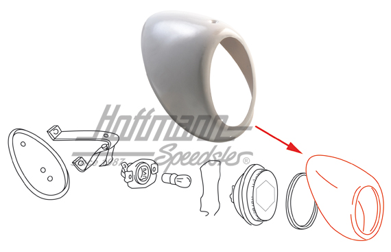 Boîte de feu arrière, Ovale, gauche | 111 945 215 | 020-4498-11