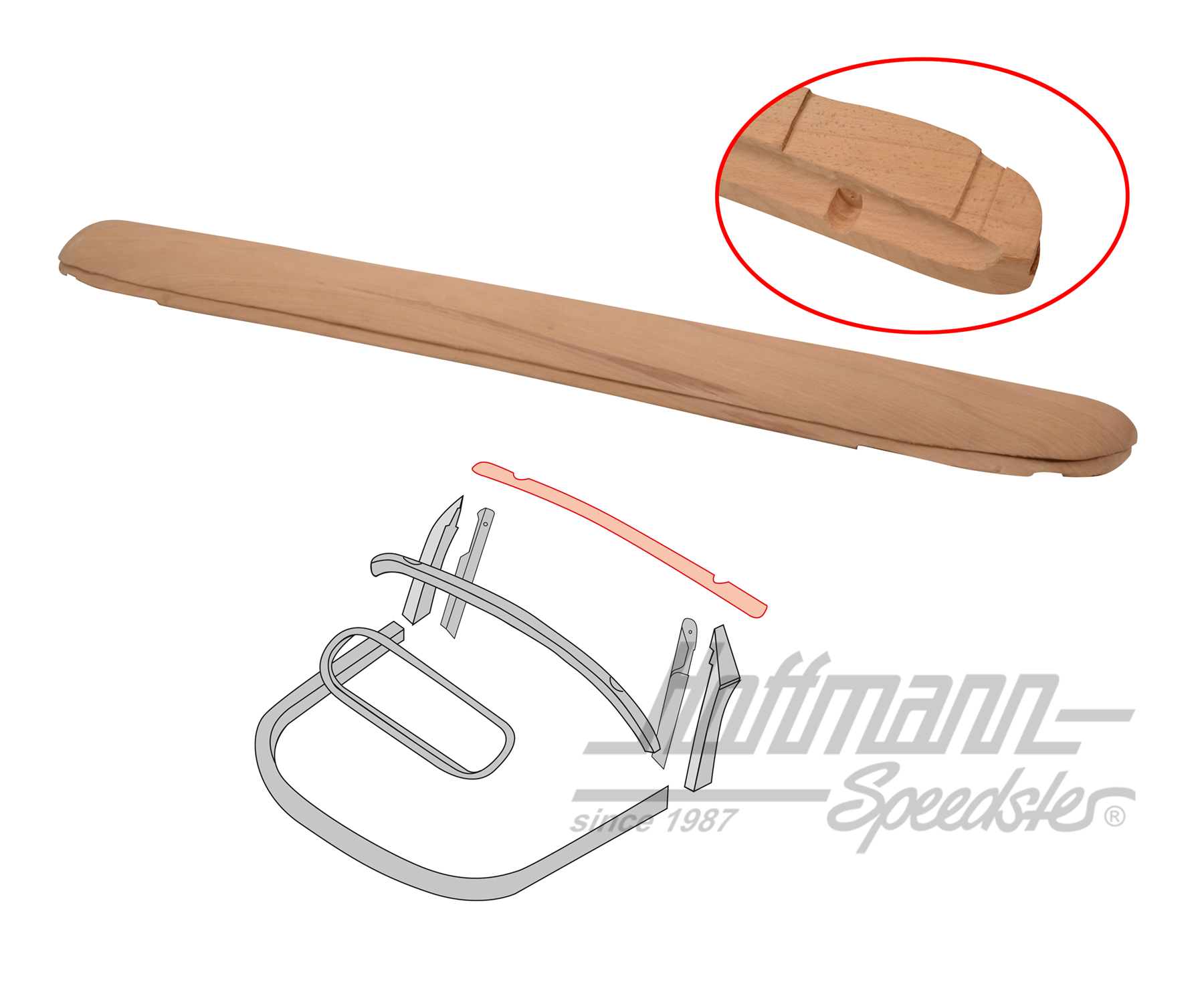 Arceau sur pare-brise (bois massif), 8.67-7.72 | 151 871 189 F | 020-4603