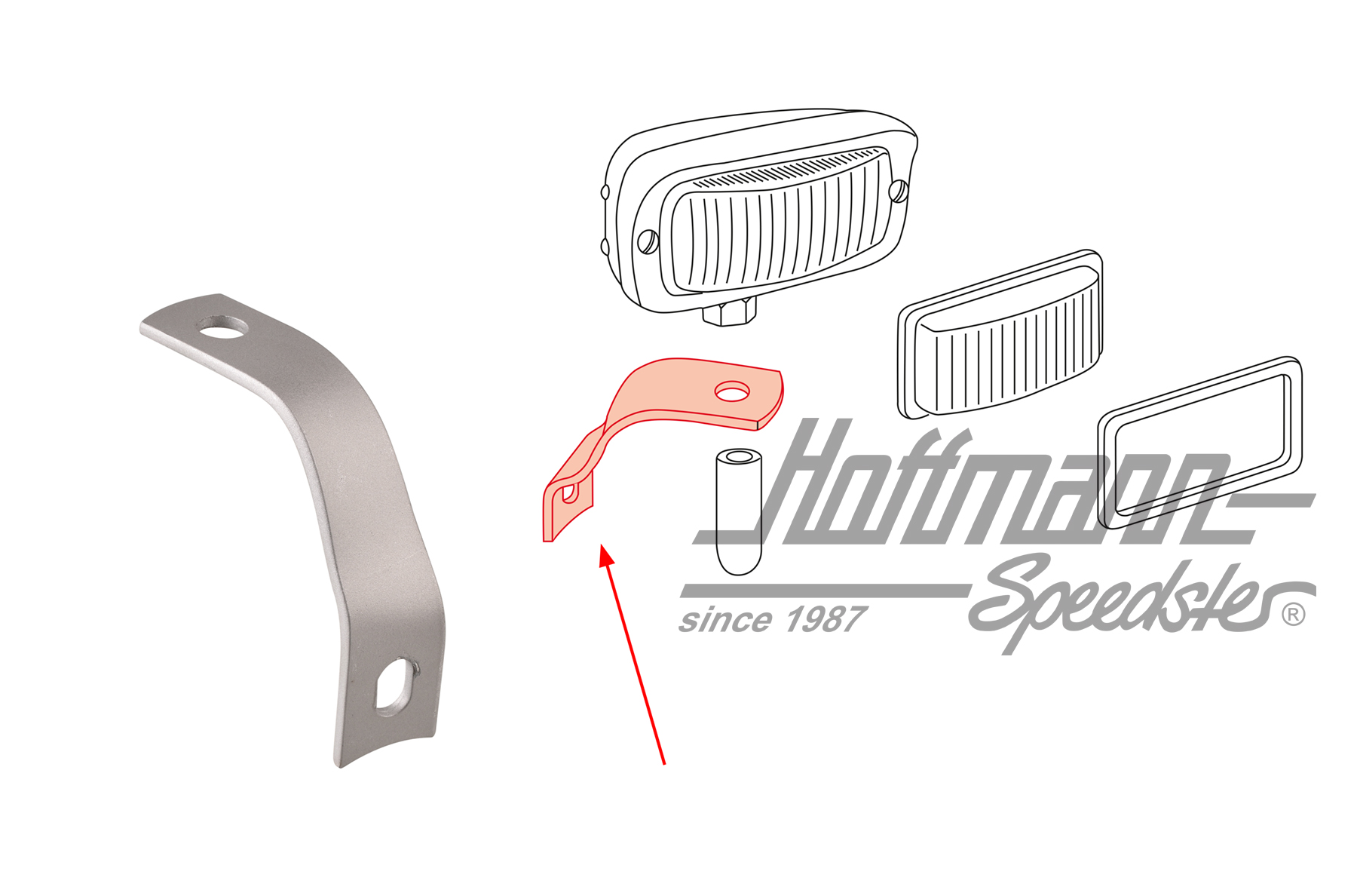 Cadre support, phare de recul/clignotant, droite | 111 941 352 | 020-3065-22