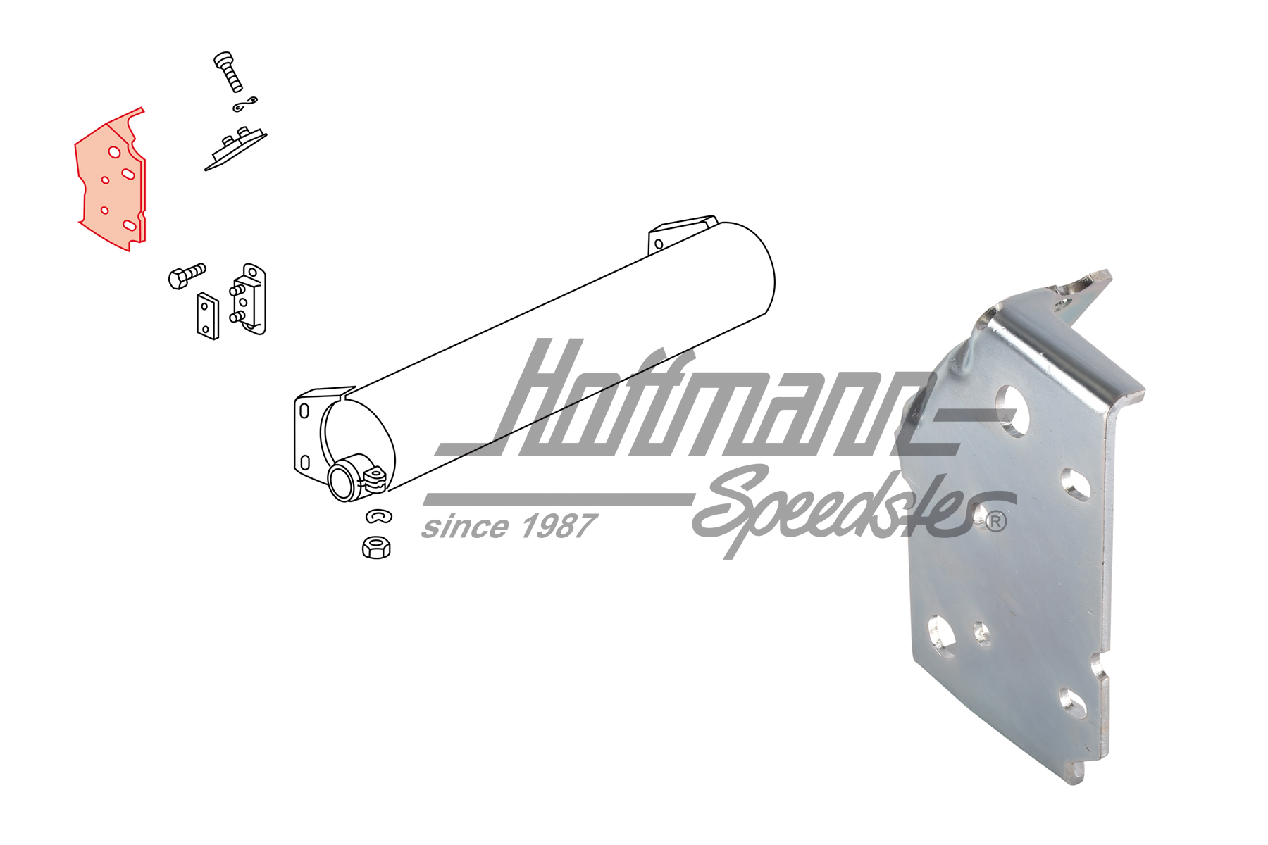 Tôle d'âme, échappement, 1.6, gauche | 068 251 353 | 320-3423-11