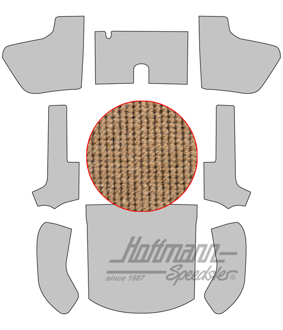 Kit moquettes, Cabriolet, 56-64, fil de poils, beige |  | 026-5041-05