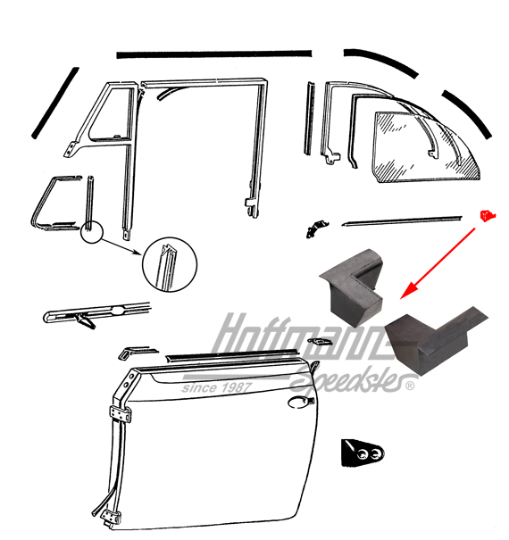 Joint d'embout de capotage, gauche/droite |  | 020-5058
