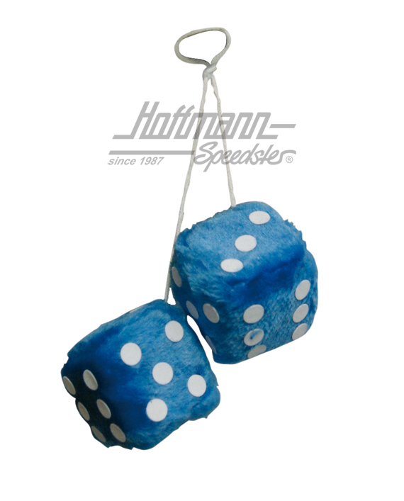 Fuzzy Dice, bleus, 6 x 6 cm | 368-BU 2.5 | 200-8005