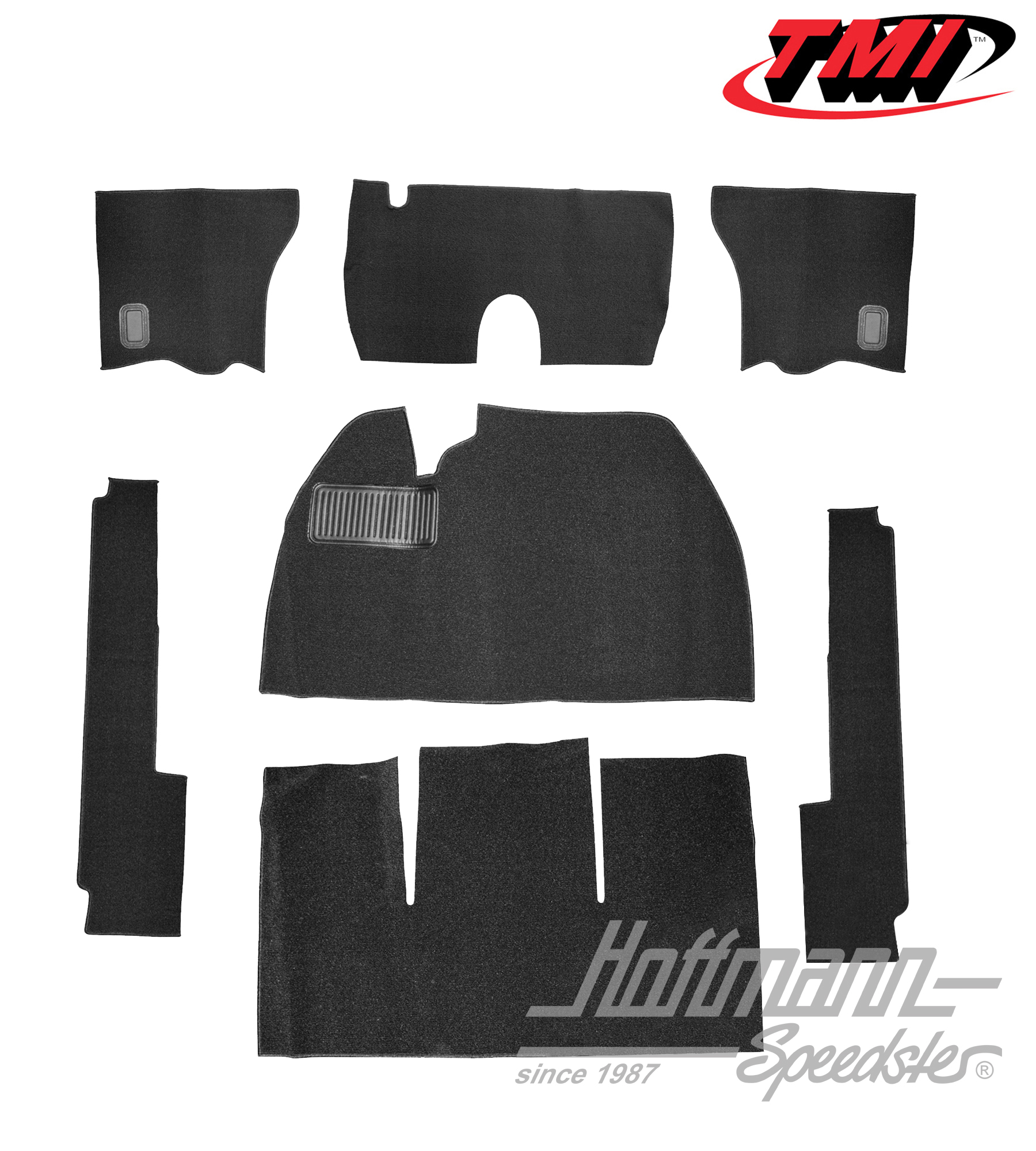 Kit moquettes, Berline, noir, 8.53-7.57 | 34-F1115-301 | 020-5299