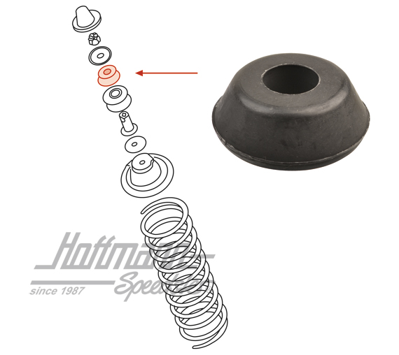 Support en caoutchouc, amortisseur, arrière, en haut                                                