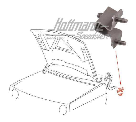 Cadre support, charnière de capot, Golf 2 | 191 823 643 | 208-1096