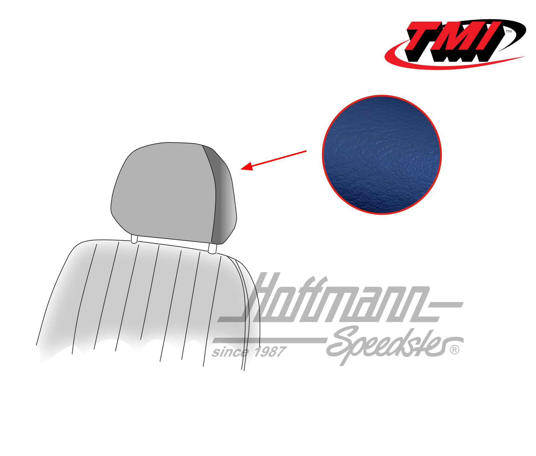 Housses appuie-tête, Karmann Ghia, 69-74, bleues | 43-1530-18 | 066-0079-20