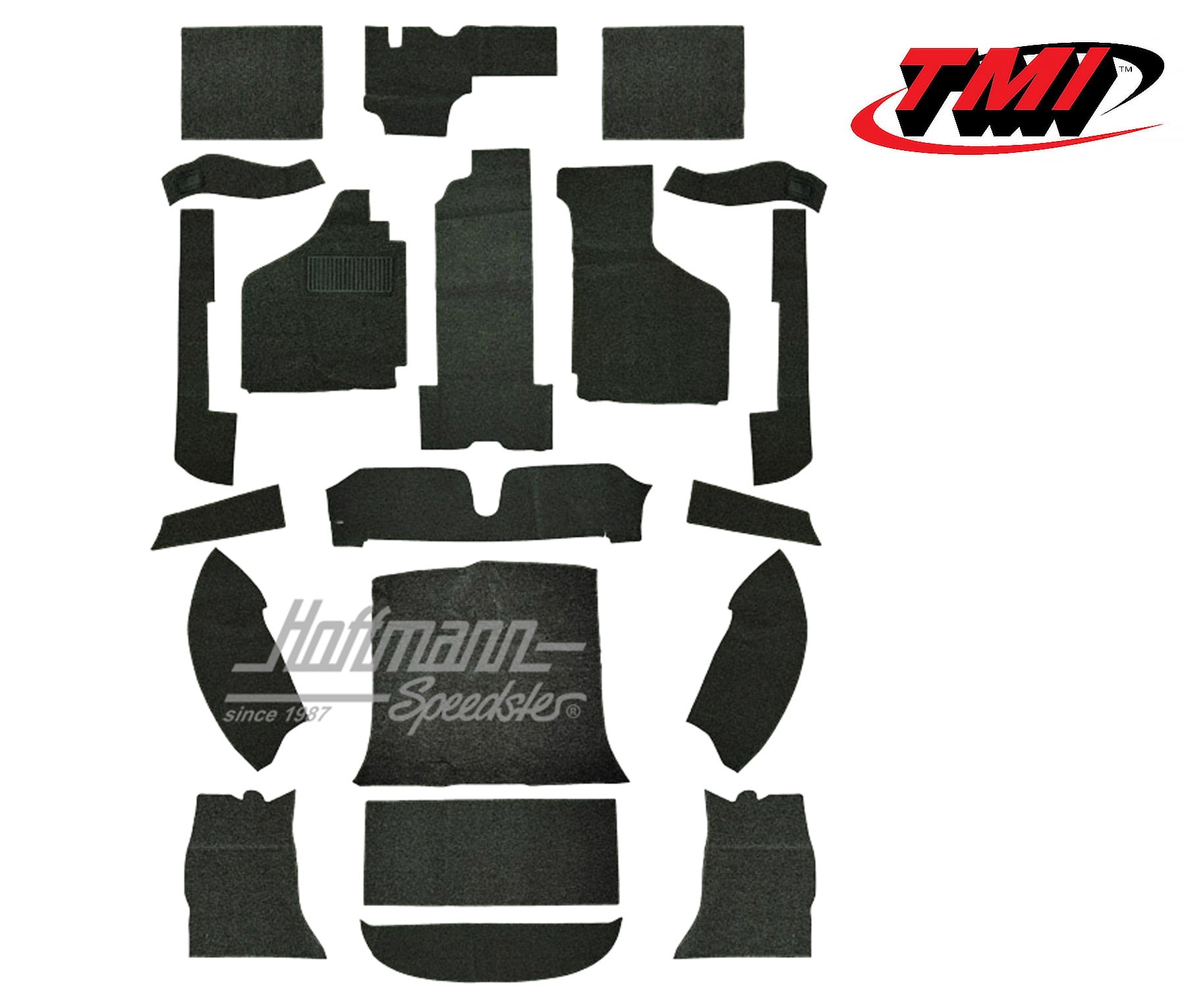Kit moquettes, Karmann Ghia Coupé, 8.68-, noir | 34-F1524-301 | 066-0043-10