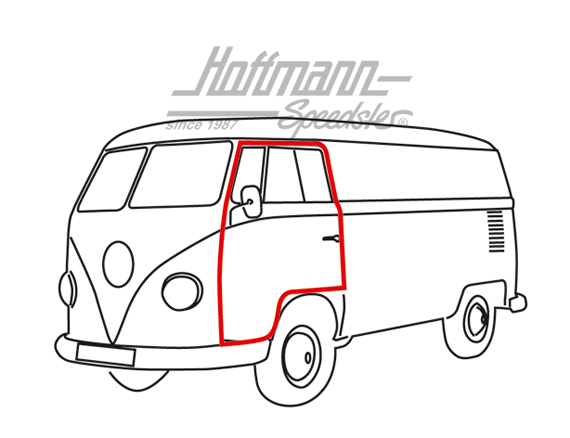 Joint de porte, Bus T1, -7.67, gauche/droite | 211 898 721 | 089-0110