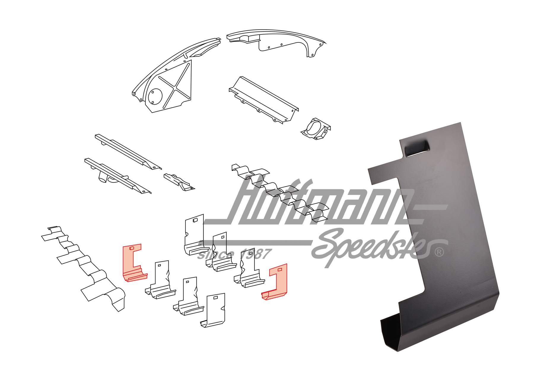 Déflecteur de chaleur, A/G et A/D, 911, 76-93 | 930 106 221 00 | 530-4030-21