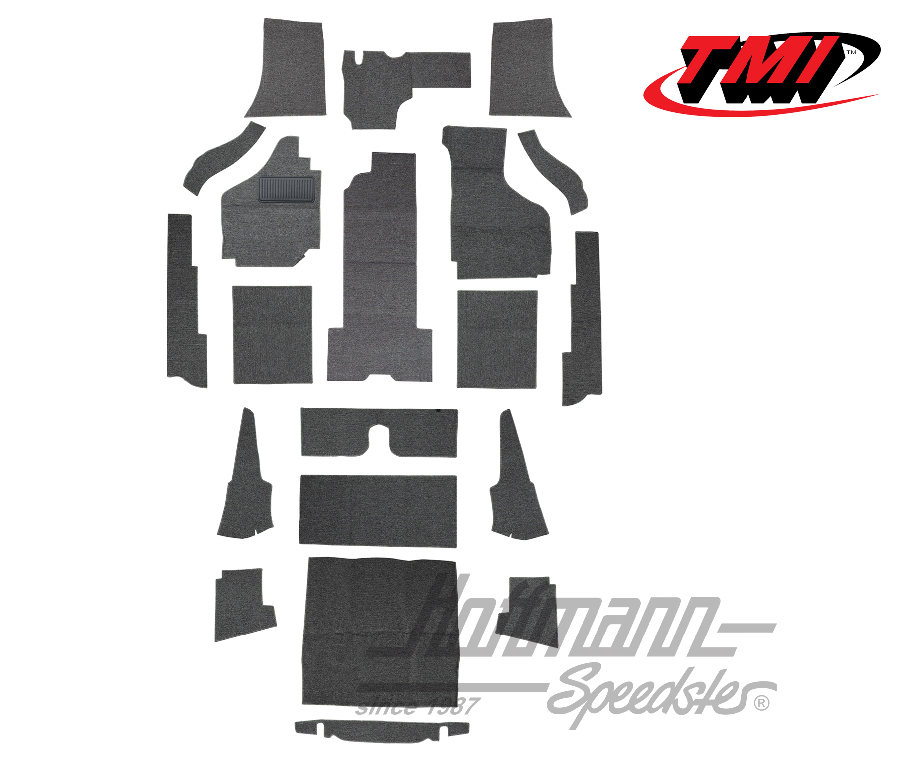 Kit moquettes, Karmann Ghia Cabriolet, 8.68-, gris | 34-F1626-407 | 066-0049-20