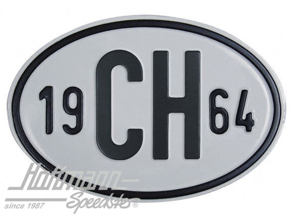 Plaque de nationalité "CH", alu, avec année "1964" |  | 020-2401-64