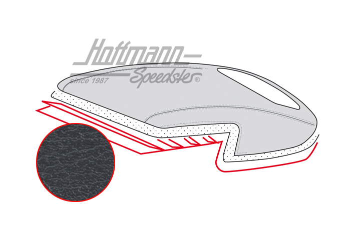 Ciel de toit, cabriolet, 8.59-3.67, noir, lisse |  | 060-4028-10