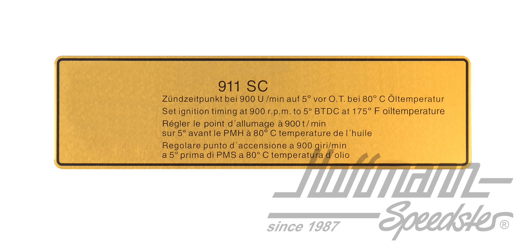 Autocollant "Point d'allumage", 911 SC, 78-80 | 930 006 510 00 | 580-8074