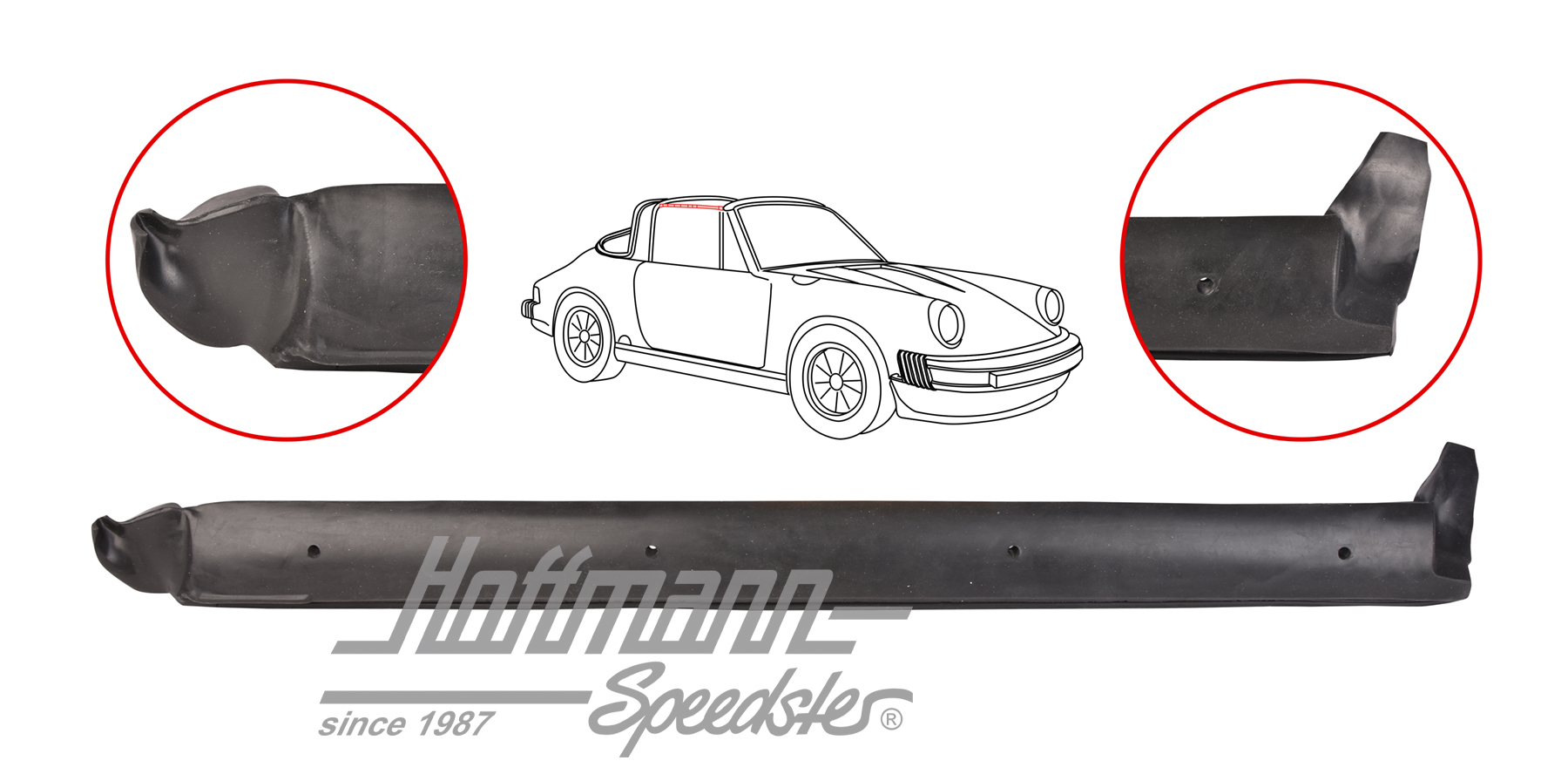 Joint, toit Targa, 70-89, droite | 911 565 260 40 | 515-0120-12