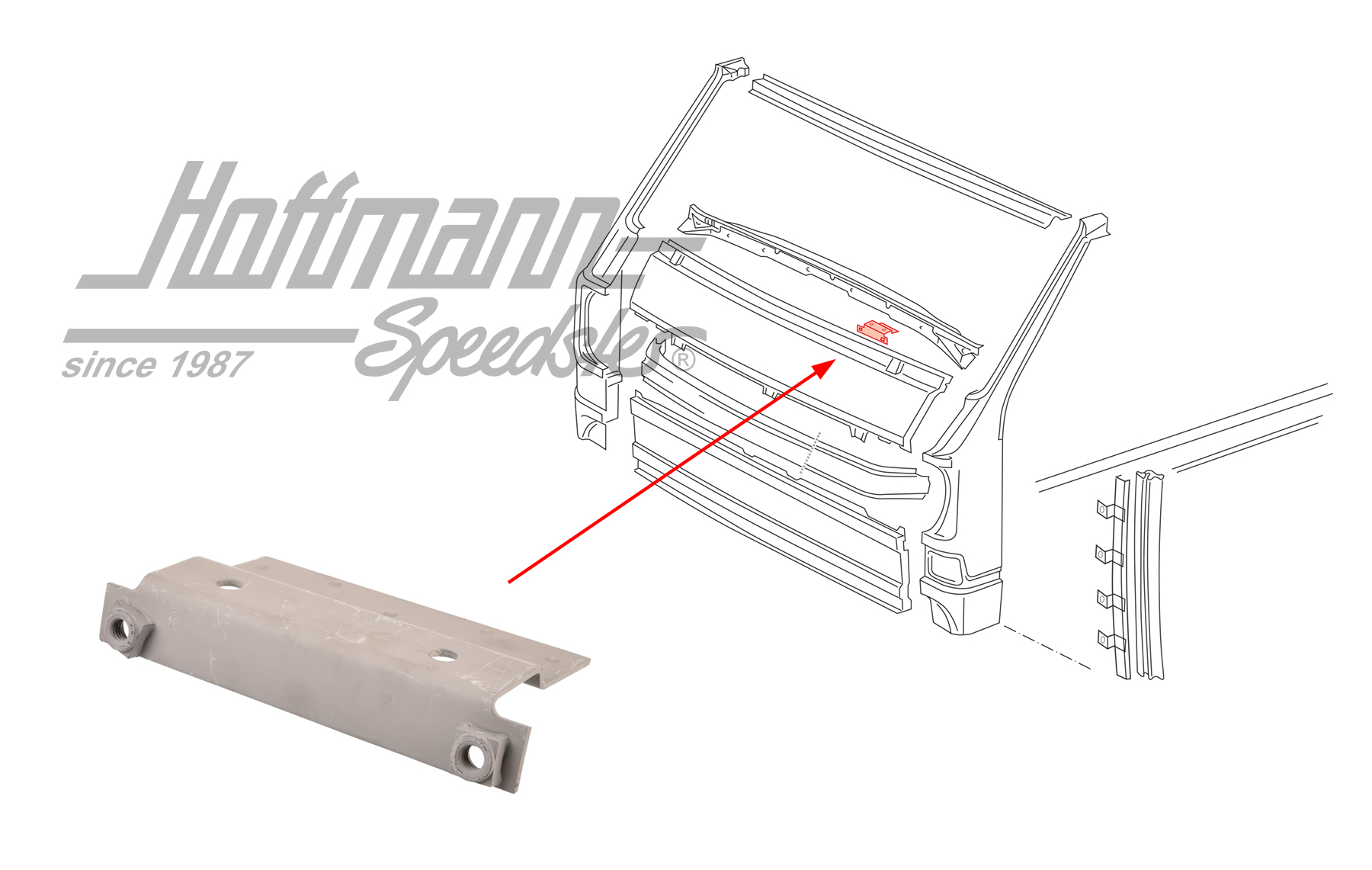 Support de palier, commande pedalier, Bus T3 | 251 805 263 | 390-0004