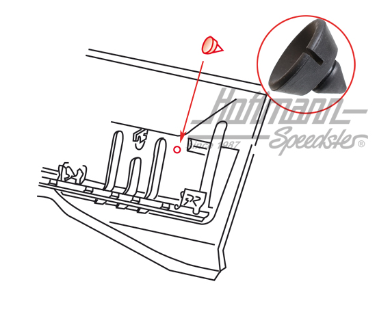 Butée caoutchouc, dossier arrière, Type 181 | 181 885 283 | 080-5098