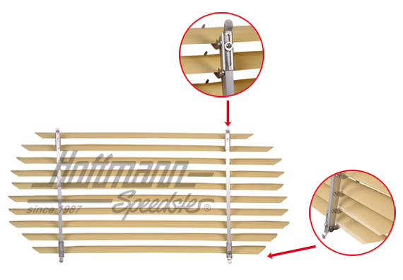 Jalousie de lunette arrière, alu, beige, Karmann Ghia | 0348-140 | 060-7020