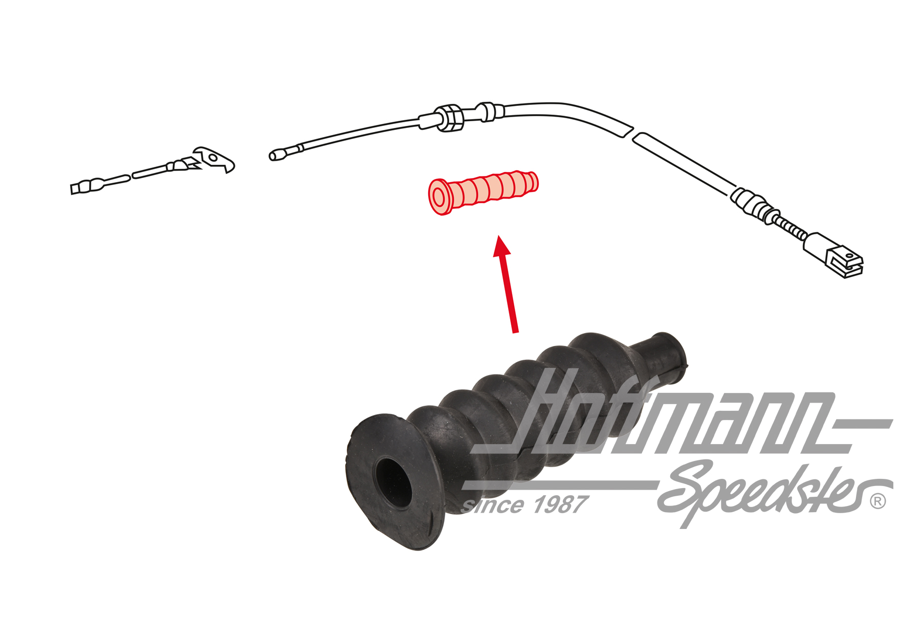 Manchon, câble de frein à main, avant, 914 | 914 424 592 00 | 600-6015