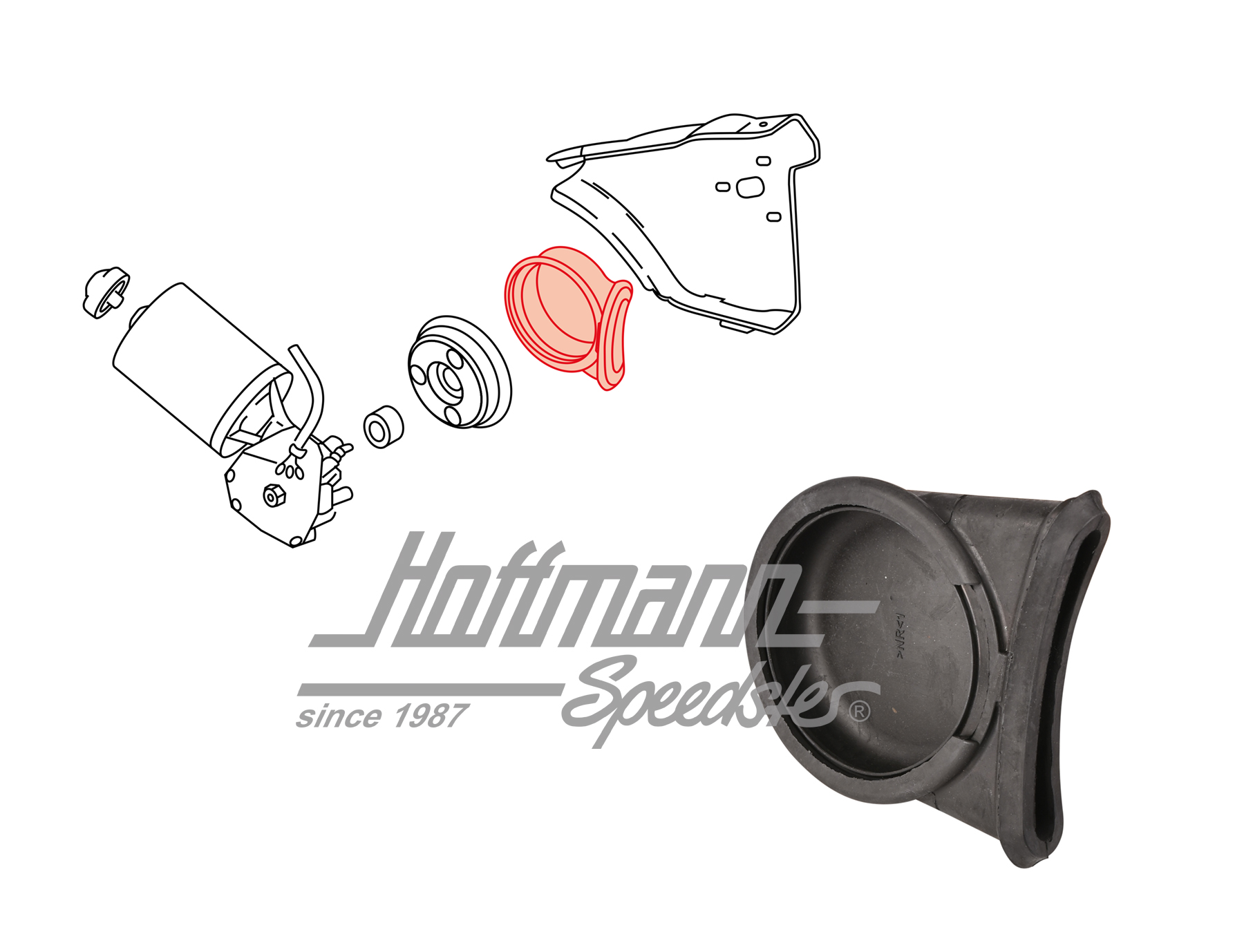 Capuchon, tringlerie de phares, 914, droite                                                         