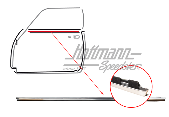 Lèche-vitre, extérieure, chromée, Cabriolet, 71-74 | 141 837 471 | 060-0460