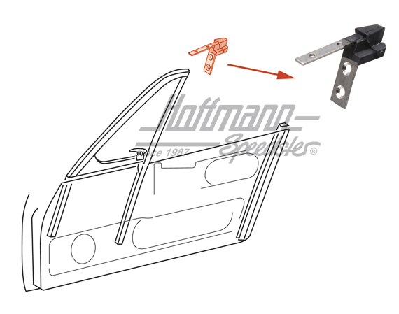 Connecteur de cadre, vitre triangulaire, droite                                                     
