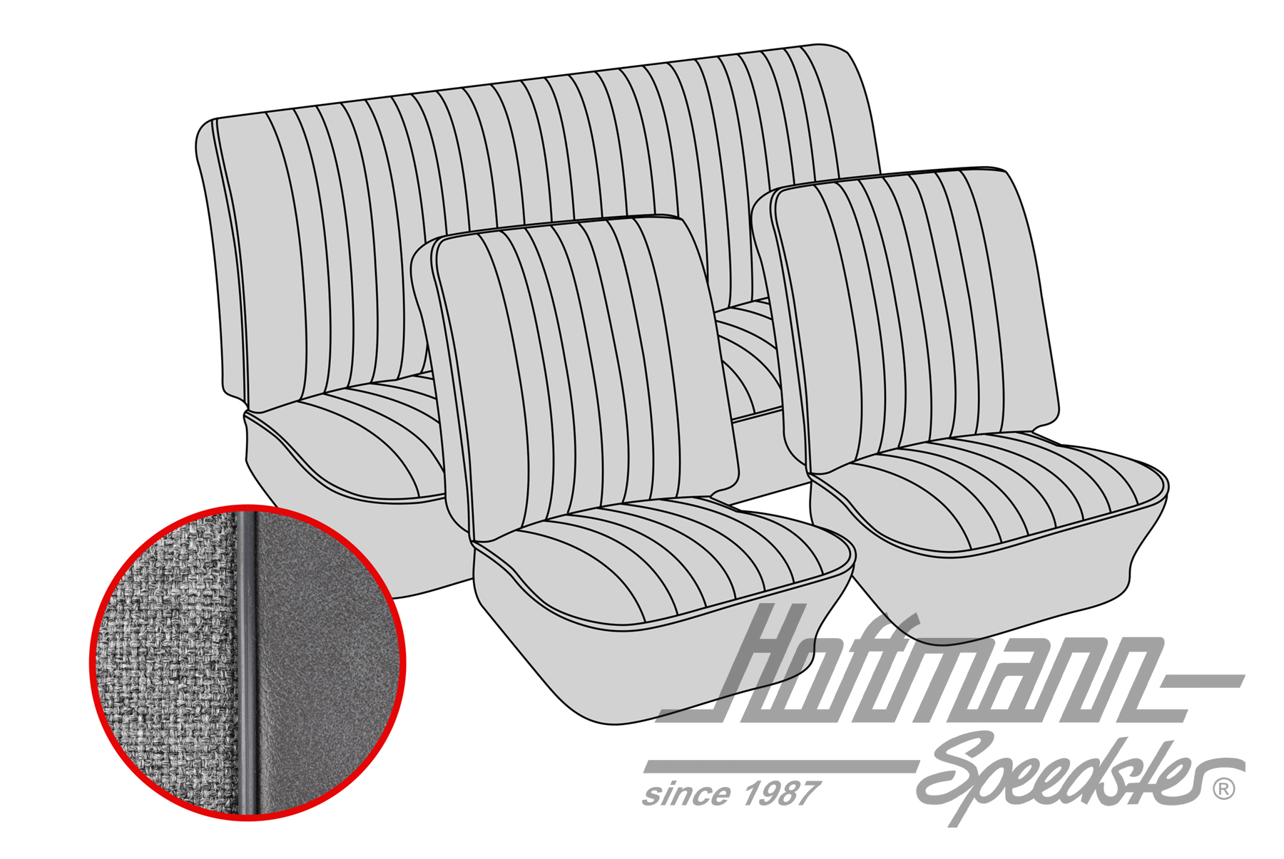 Housses de sièges, Berline, 8.76-, Tweed, gris foncé | 43-1129-21-71 | 055-5453