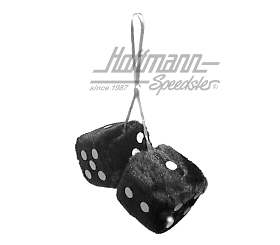 Fuzzy Dice, noirs, 6 x 6 cm | 368-BK 2.5 | 200-8001