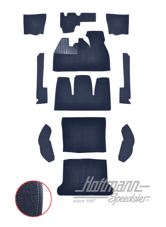 Kit moquettes, Cox Berline, 8.68-7.72, bleu |  | 026-5524
