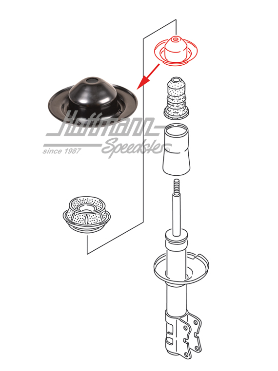 Coupelle de ressort, avant, en haut, Golf 2 | 191 412 341 | 204-4010