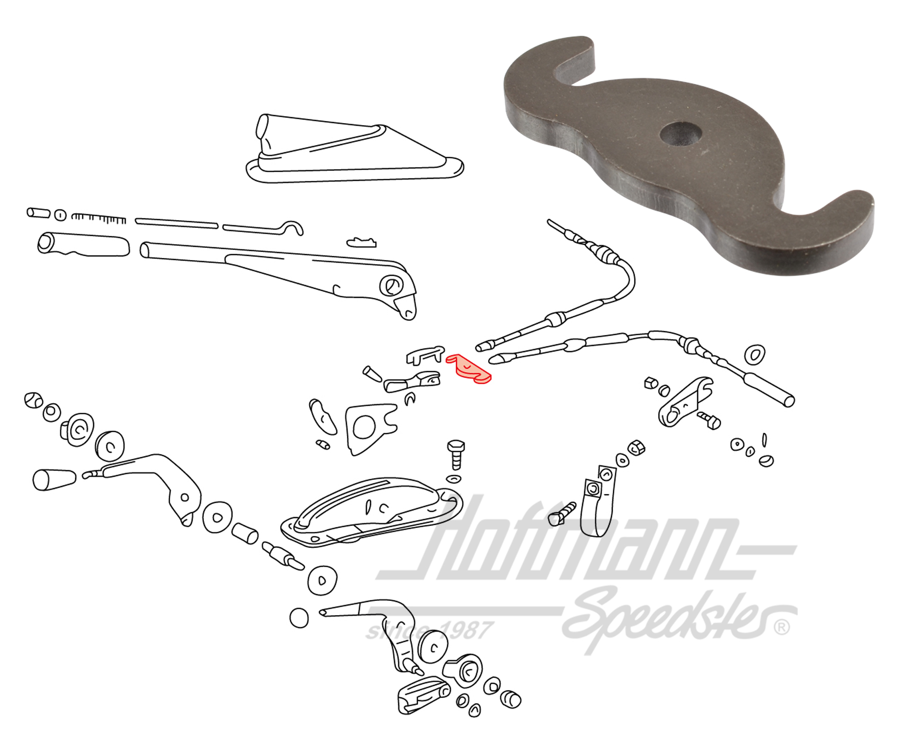Bascule de câble, câble de frein à main
, 911/912                                                  