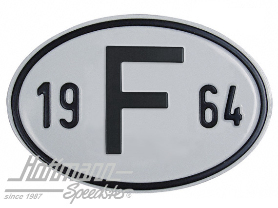 Plaque de nationalité "F", alu, avec année "1964" |  | 020-2399-64