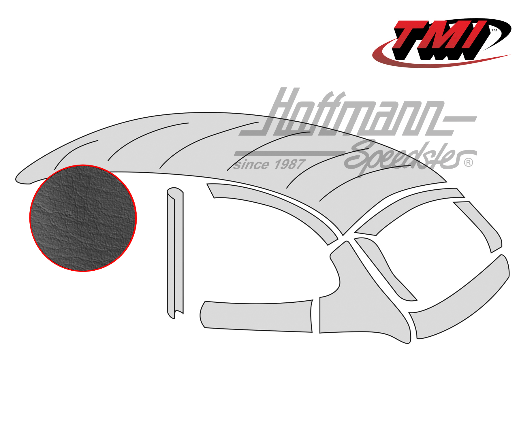 Ciel de toit, style origine, lisse, noir, 8.63-7.67 | 20-1118-49 | 055-7194-50