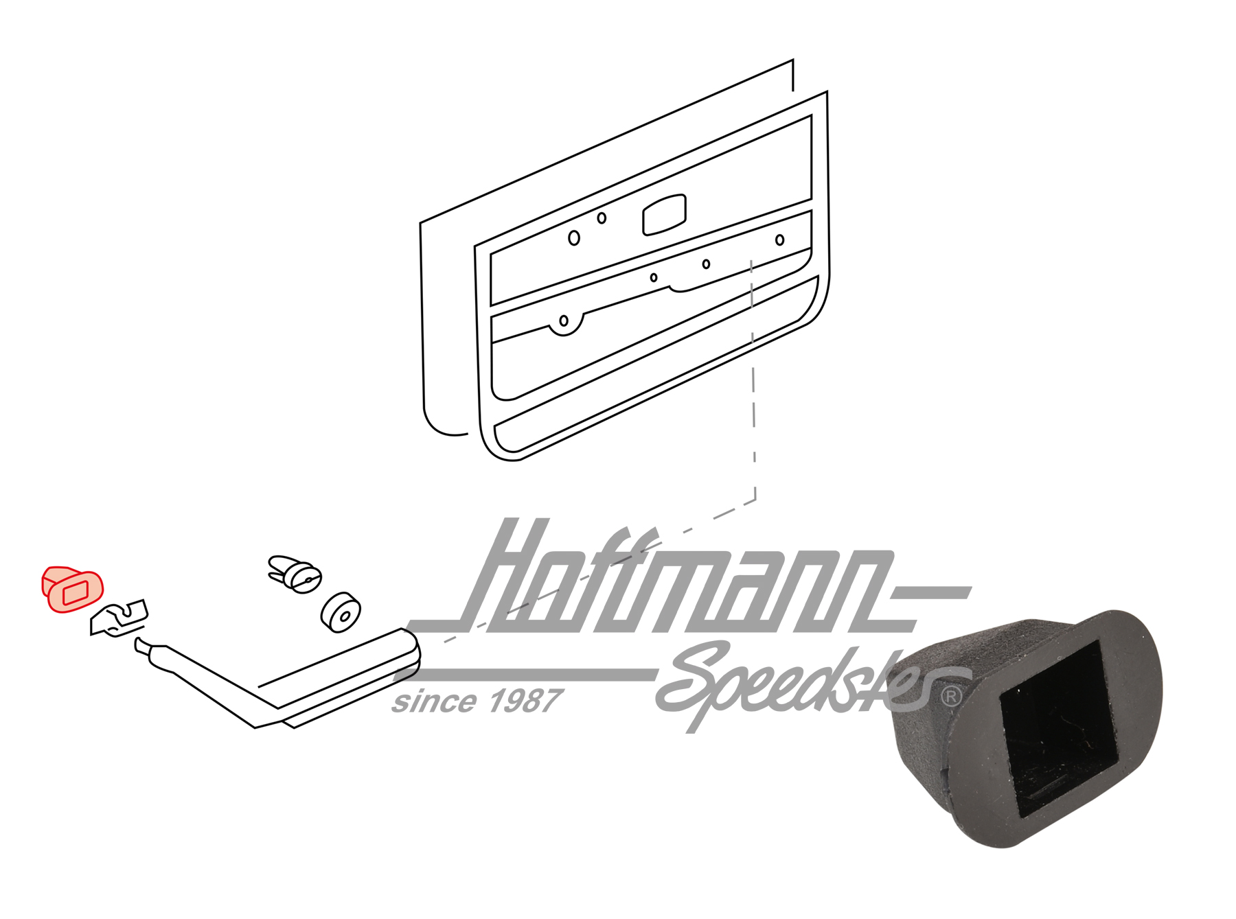 Gaine, agrafe, accoudoir, en haut, Golf 1 | 161 867 197 | 180-1909-10