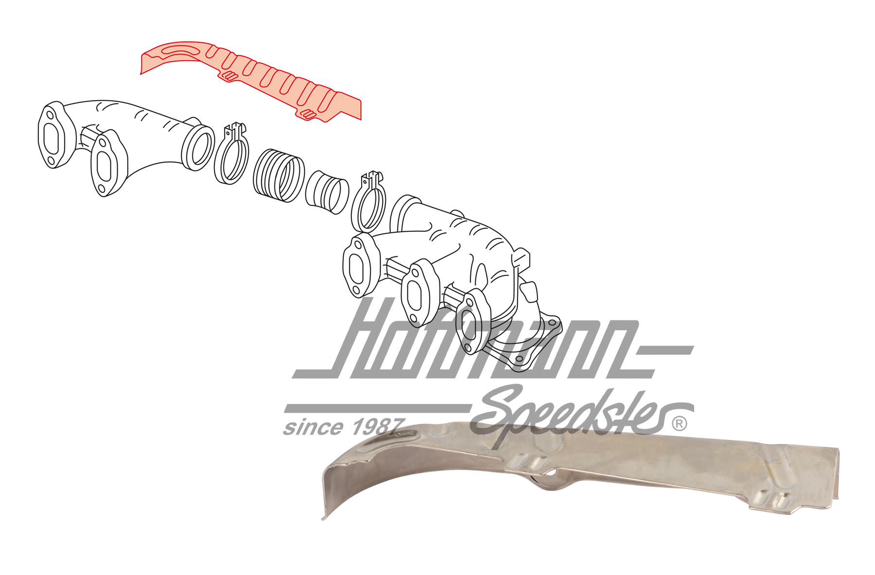 Déflecteur de chaleur, collecteur d'échappement
, 2.5, en haut | 023 253 043 C | 402-0004-01