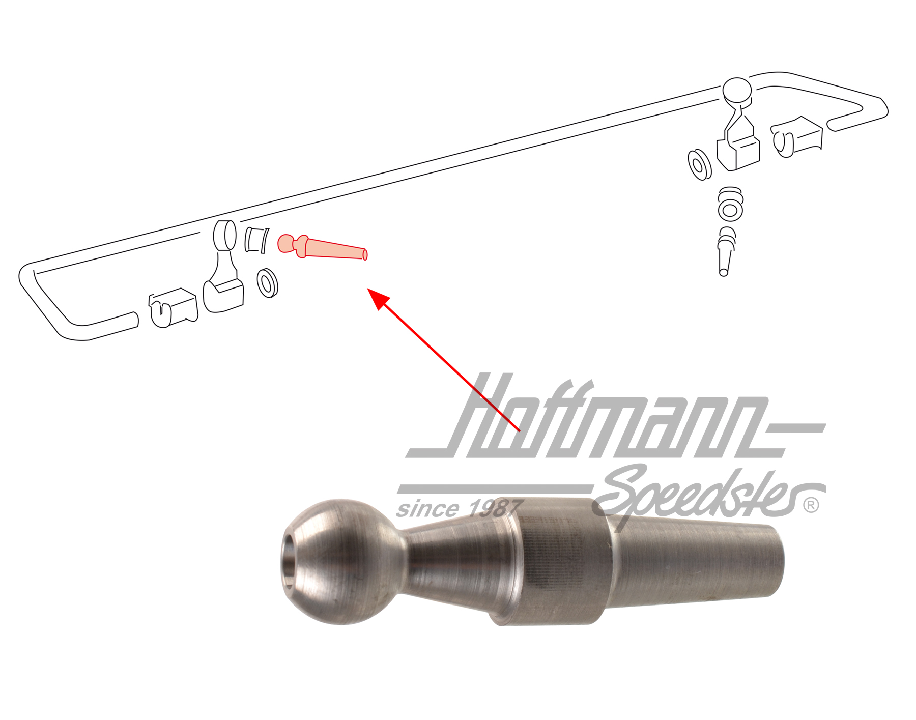 Boulon à rotule, stabilisateur, arrière, 69-73 | 901 331 571 07 | 521-6180-06