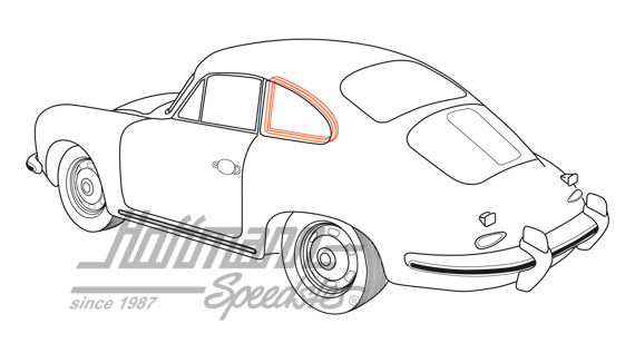 Joint, cadre de déflecteur, 356 Coupé                                                               