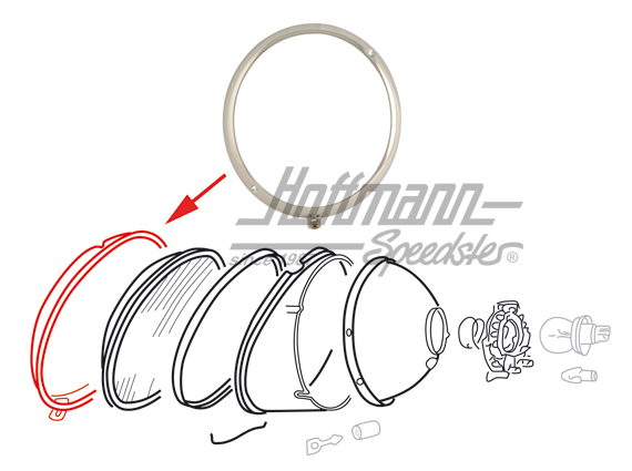 Entourage de phare, -7.67 (Hella) | 111 941 111 B | 020-4453-08