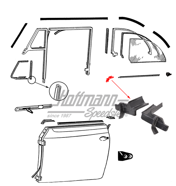 Joint de haut montant, colonne-B, gauche/droite | 151 837 629 | 020-5054