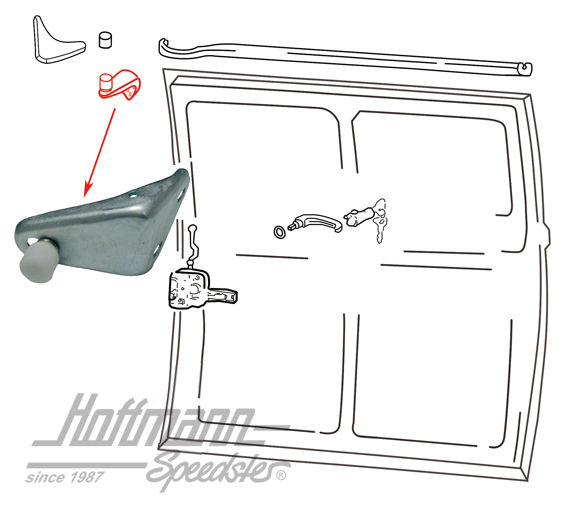 Guidage de galet, porte coulissante droite, en haut | 211 843 436 B | 097-1040-06