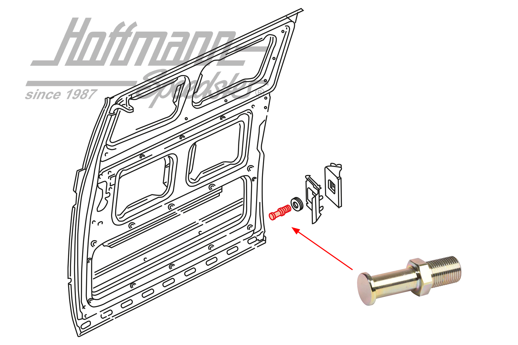 Bouton de fermeture, porte coulissante, arrière, 8.84-7.92 | 251 843 636 | 360-4010-48