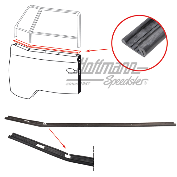 Joint, cadre de vitre de porte et porte, gauche | 211 837 395 | 089-0140-01