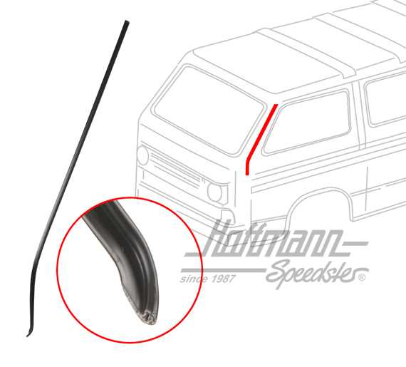 Moulure, colonne-A, Bus T3, noir, gauche | 251 853 705 1BG | 370-7100-01