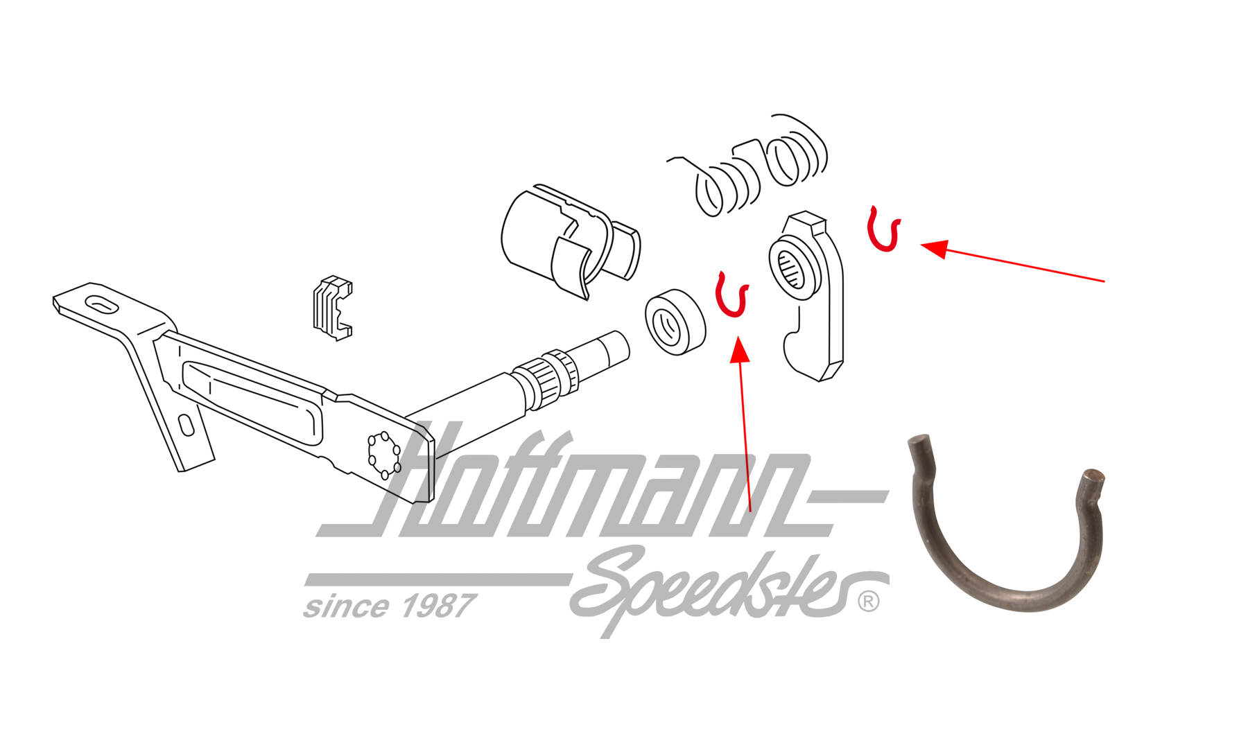 Circlip, fourchette d'embrayage, 1.5-1.8 | 020 141 710 | 110-4622-20