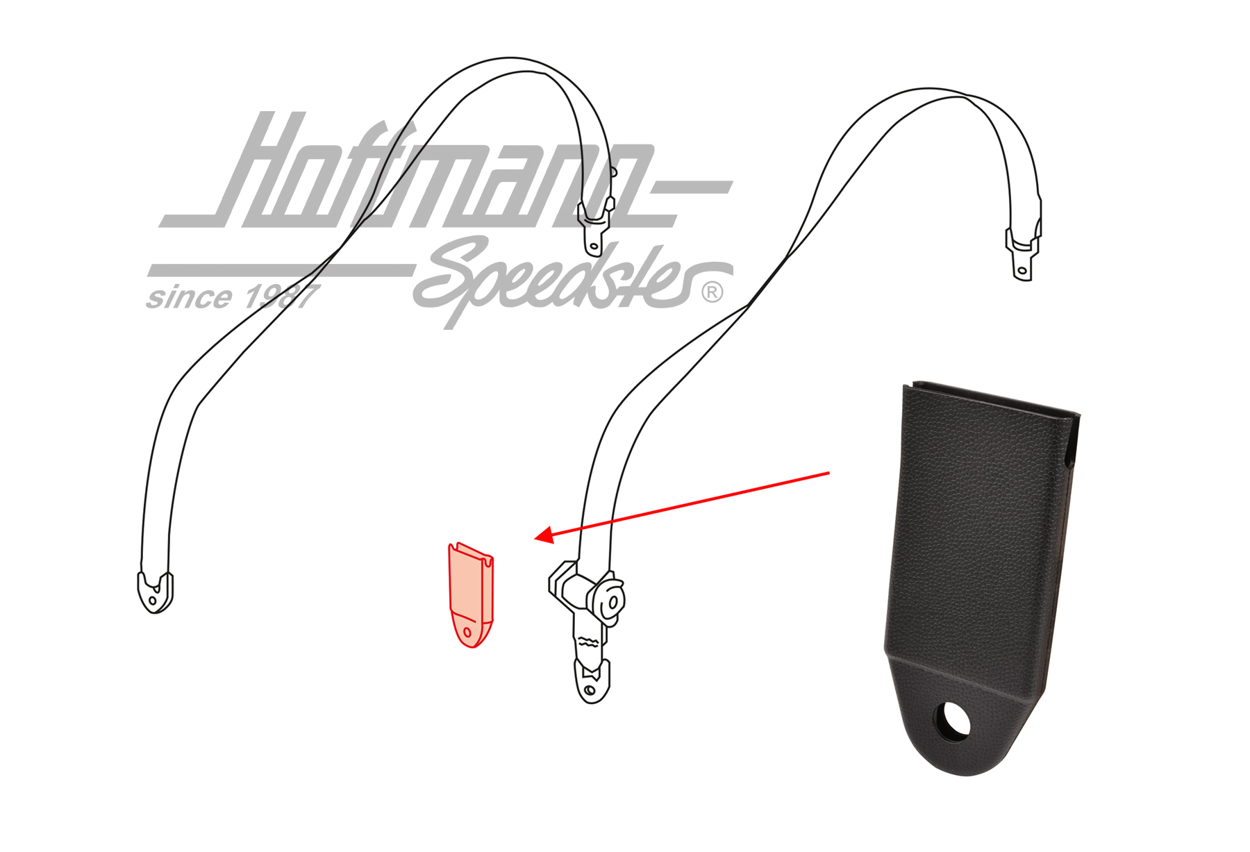 Cache, ceinture de sécurité, arrière, 76-98 | 477 857 750 B | 512-0510-06