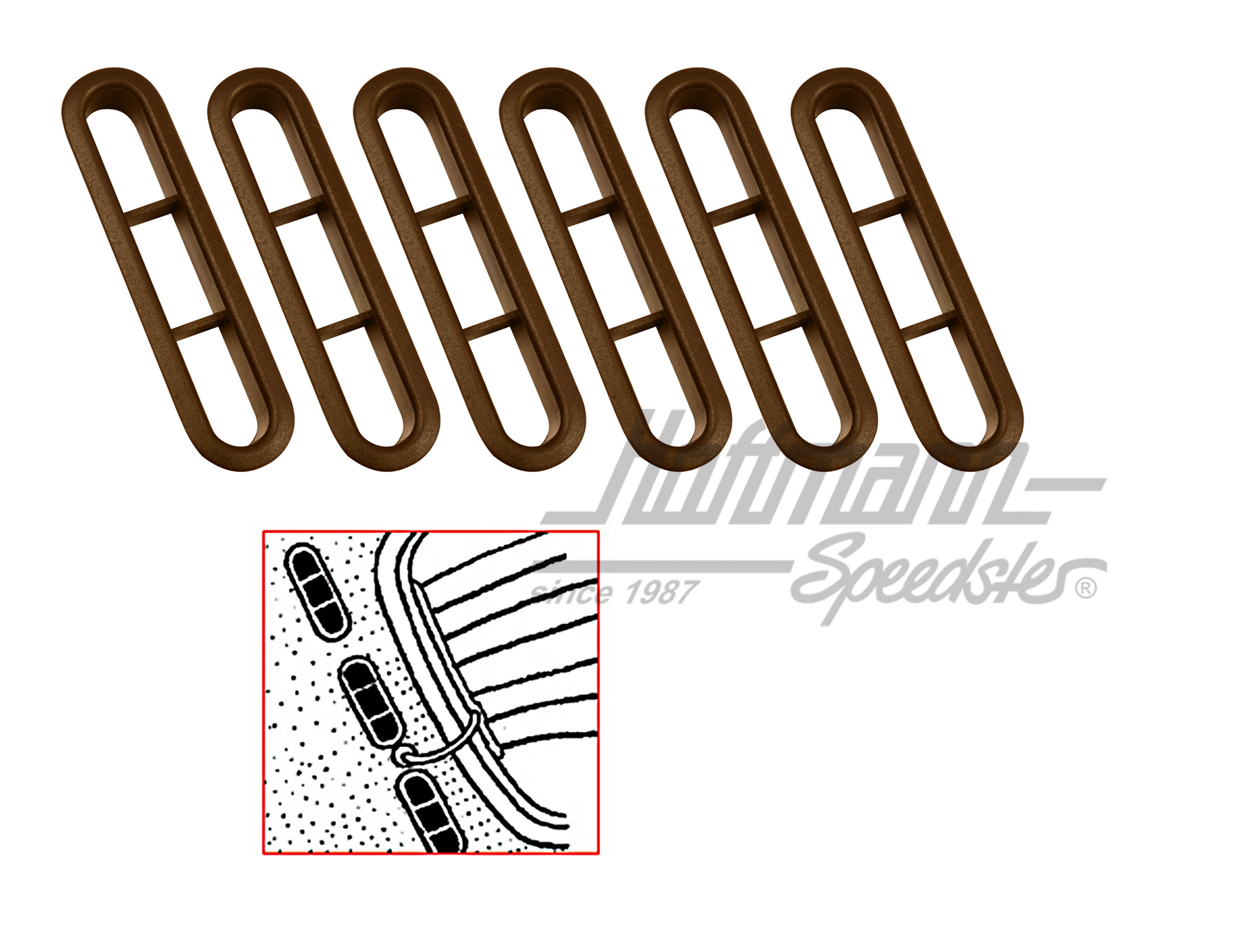 Écrans pour ventilation, intérieur, bruns | 311 819 465 A  BR | 055-7176