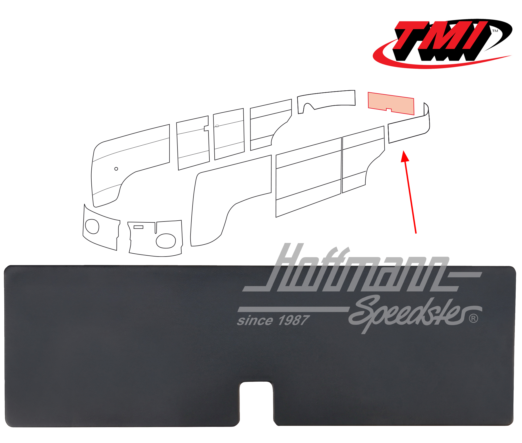 Panneau de hayon arrière, 3.55-7.63, noir | 10-2108-11 | 098-0539-01
